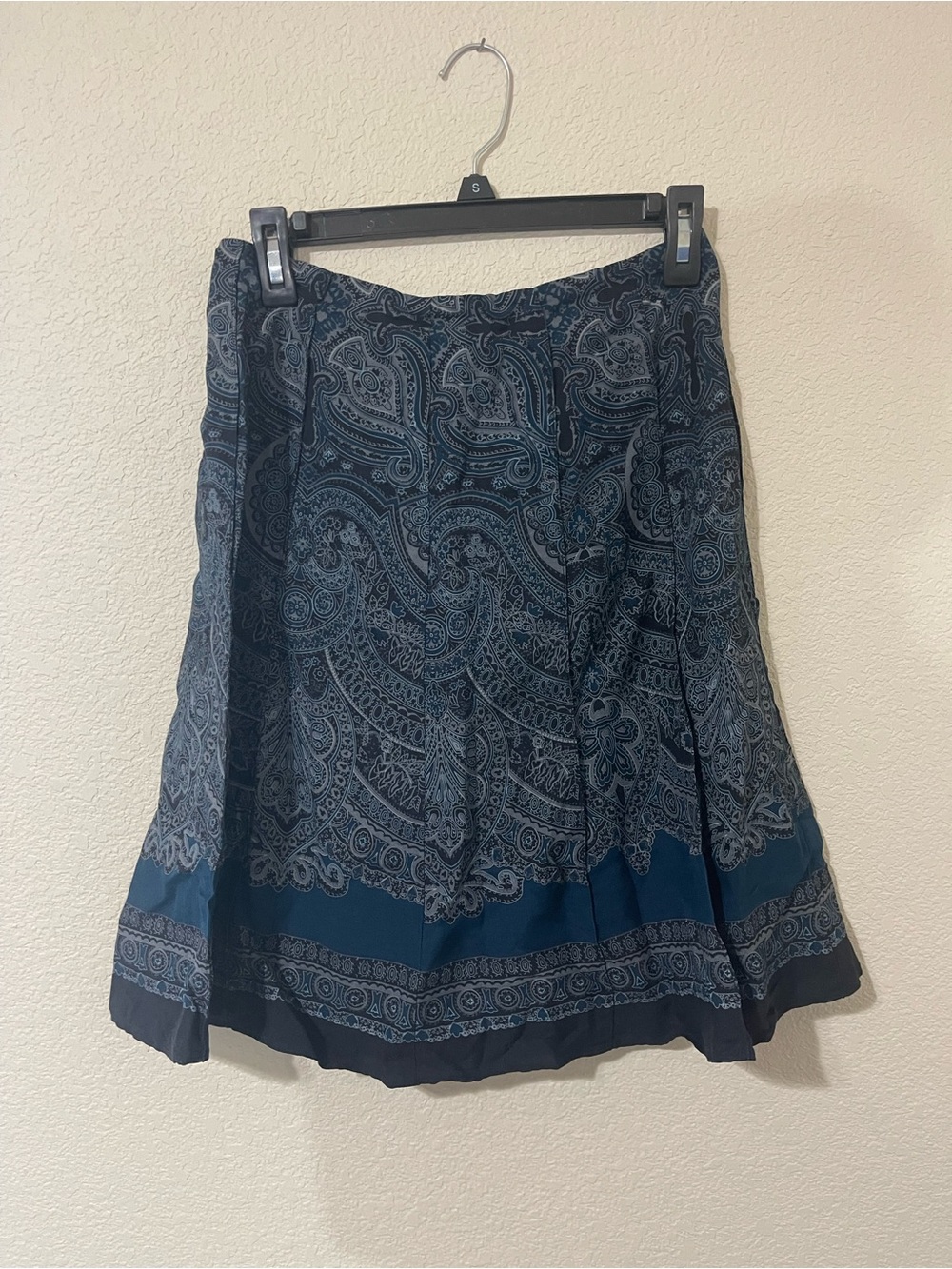Ann Taylor Blue Paisley A-Line Skirt